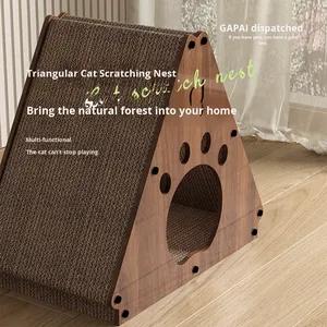 Kapalı kedi dinlenme ve oyun için üçgen tasarım karton ambalaj ile Modern çevre dostu Premium kedi tırmalama sütunu - Product Image 5