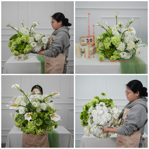 Centro <span class=keywords><strong>de</strong></span> Mesa con Bola <span class=keywords><strong>de</strong></span> Flores Artificiales Realistas Personalizadas <span class=keywords><strong>de</strong></span> Fábrica DKB, Arreglo Floral Artificial <span class=keywords><strong>de</strong></span> 40 cm para Banquetes - Product Image 3