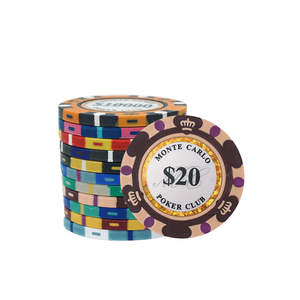 Fichas de Póker de Arcilla de 14g al por Mayor con Logotipo Personalizado - Estilo Monte Carlo, Stock Disponible, MOQ Bajo para Torneos de <span class=keywords><strong>Casino</strong></span> y Promociones - Product Image 1