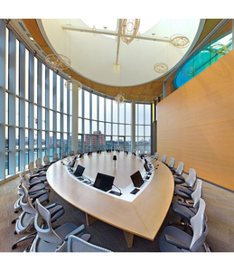 <strong>Polygon</strong> Shape White Glossy Artificial Stone Large square Conference <strong>Table</strong> - Product Image 5