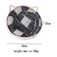 Lit pour animaux de compagnie rond et mignon, lit en forme d'oreilles de chat, lavable, personnalisé, luxueux, doux, petit lit pour animaux de compagnie pour chiens