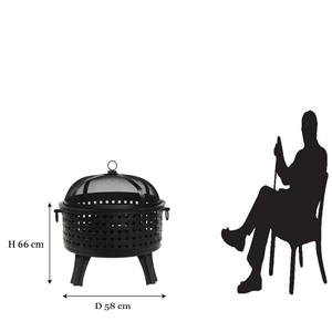 Cesta de barbacoa multifuncional de acero redonda para camping, parrillas para fogatas, venta al por mayor de fábrica - Product Image 4