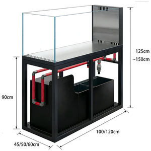 Nouveau réservoir sans bordures PRO de style industriel de Ruibit avec filtre inférieur et débordement latéral en dalle de roche, conçu pour les poissons rouges <span class=keywords><strong>Ranchu</strong></span> élevés en rivière - Product Image 6