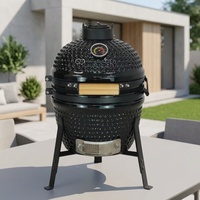 Barbecue Kamado en céramique premium AUPLEX de 13 pouces, fumoir portable au charbon de bois, cuisinière de table pour balcon, terrasse, fête en plein air