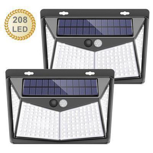 Lampada Solare LED IP65 <span class=keywords><strong>da</strong></span> <span class=keywords><strong>Esterno</strong></span> per Giardino 100LED Wireless con Sensore di Movimento PIR Luce Stradale 6000K Luce Diurna Montaggio a Parete - Product Image 4