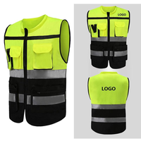 Gilet di Sicurezza per Edilizia con Strisce Riflettenti, Tessuto a Rete, Alta Visibilità, Abbigliamento Riflettente