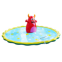 Tapis aquatique gonflable AirMyFun AF-10025 en PVC pour enfants, motif fusée, 170x170x60cm, épaisseur 0.2-0.3mm, pour moins de 5 passagers, usage extérieur