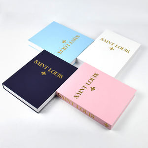 Boîte à cartes de marque vide de luxe, décoration de salon, hôtel, <span class=keywords><strong>club</strong></span>, fausse décoration de maison en lin, modèle de livre pliable à couverture rigide, livre vierge - Product Image 6