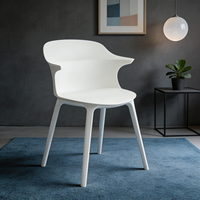 Fauteuil en plastique moulé moderne DHF, design italien, chaise de salle à manger ergonomique, légère, résistante aux intempéries, pour intérieur/extérieur, maison, restaurant