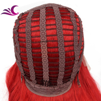 Perruques Cosplay de couleur rouge feu de célébrité perruque pré-plumée perruque avant en dentelle synthétique en fibre résistante à la chaleur pour Halloween