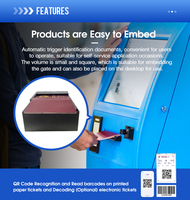 Lecteur de passeport SCANSMART ultra-fin prend en charge les codes-barres longs, les cartes d'embarquement électroniques et les codes QR