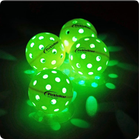 Ensemble de raquettes de pickleball lumineuses à LED, comprenant 2 raquettes lumineuses, 2 balles LED, 2 balles jaunes à 40 trous, 1 sac en filet