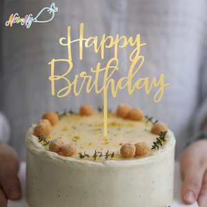 Disponibile all'Ingrosso, Confezione da 10 Pezzi, Decorazione per Torta di <span class=keywords><strong>Compleanno</strong></span> in Acrilico Specchiato Nero, Argento e Oro - Product Image 1