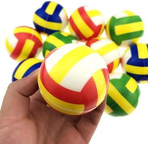 Balle anti-stress en mousse PU colorée en forme de ballon de volley, 63 mm, unisexe, pour extérieur, haute élasticité, jouet promotionnel personnalisable - Product Image 2