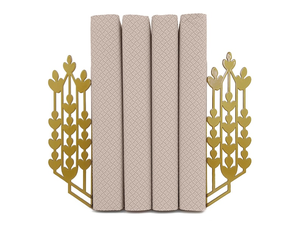 Sujetalibros Decorativos de Metal Estilo Art Deco con Diseño de Trigo Dorado, Personalizables, Antideslizantes, para Decoración del Hogar/Oficina - Product Image 1