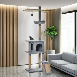 <span class=keywords><strong>Best</strong></span> verkochte moderne klassieke luxe grote kattenboom 142cm hoog kwaliteits hout sisal pluche milieuvriendelijke kattencondo 4 krabpalen - Product Image 6