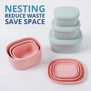 Hot Silicone Containers Foldable Silicone Food <b>Storage</b> Containers BPA Free Dishwasher and Freezer Safe - Product Image 5