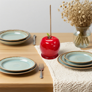 Toffee Apple with Stick Display Cute Red Apples Model Food Display Plastic Crafts Product - Product Image 2