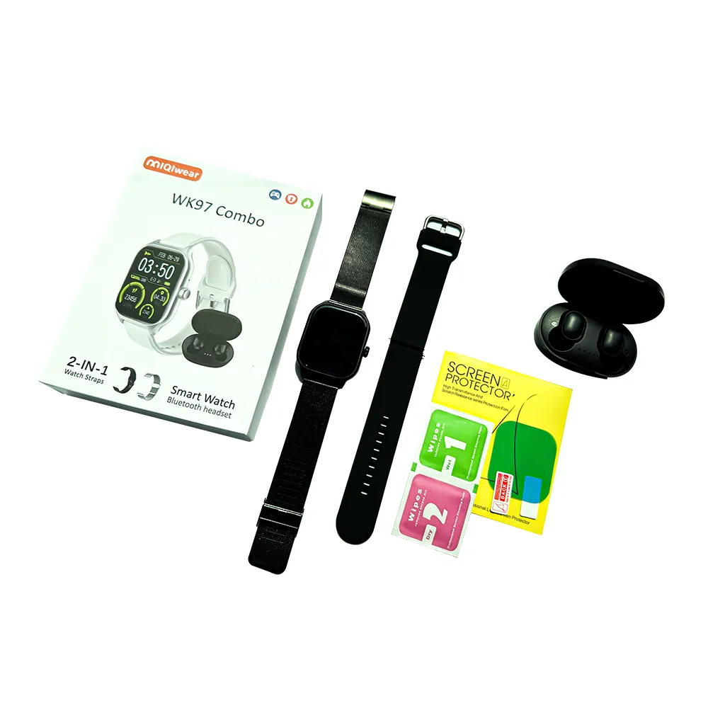 2.1HD Wk97 Smart Watch 2024 New Arrival 2 in 1 Smartwatch with Wireless Earphones Headphones Earbuds pk i8 ultra