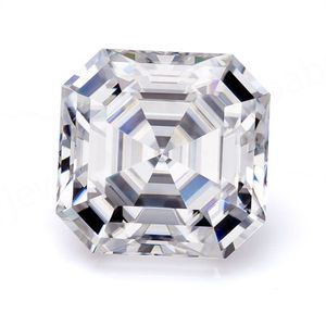 Moissanite synthétique de laboratoire, taille Asscher, 1 carat, DEF VVS, blanc, pierre précieuse synthétique, anneau de 3 mm de hauteur, traité thermiquement, pleochroïque, vente en gros - Product Image 2