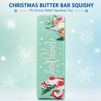 Jouet Squishy Barre de Beurre de Noël en PU à Remontée Lente, Anti-stress, à Presser, Sensoriel, Doux, pour Adultes, Vente en Gros, 3 Tailles