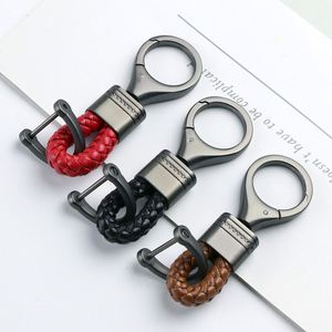 Unisex PU Leather Braided Woven Keychain Rope <b>Rings</b> <b>Car</b> Keyrings Accessories Metal <b>Car</b> Keychains - Product Image 1