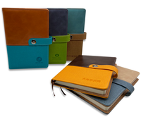 Carnet personnalisable avec couverture en cuir bicolore et marque-pages – Cadeau promotionnel tendance