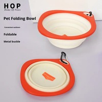 LELOTE Bol pliable pour chien 320 ml en TPR, bol de voyage portable pour animaux de compagnie avec mousqueton, eau et nourriture, léger 42 g, pliable pour l'extérieur