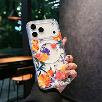 Vente en gros très transparent fleur antichoc anneau magnétique souple TPU étui de téléphone dur pour iPhone 17 Pro Max