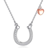 Usine de gros fer à cheval collier en argent Sterling argent opale chanceux cheval étrier pendentif collier