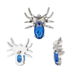 G23 Titanium 16G Internally Threaded Labret Nose <b>Ring</b> <b>Helix</b> Earring Set Asscher Cut CZ Opal Spider Zircon Body Children Wedding - Product Image 2