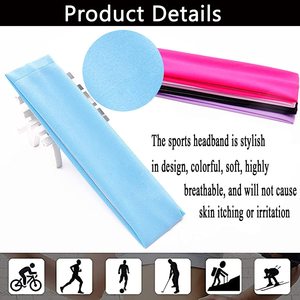 प्रमोशन स्पोर्ट्स हेडबैंड यूनिसेक्स रंगीन सॉलिड हेडबैंड फिटनेस हेड बैंड स्वेटबैंड योगा जिम एक्सरसाइज के लिए - Product Image 3