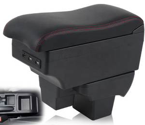 Reposabrazos para Coche con Diseño de Cargador USB de Doble Capa, en Cuero PU Negro, para <span class=keywords><strong>Volkswagen</strong></span> <span class=keywords><strong>Polo</strong></span> 2020-<span class=keywords><strong>2023</strong></span> - Product Image 4