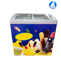 Congélateur Vitrine à Glaces Commercial à Refroidissement par Air, Température Mécanique, Porte Vitrée pour Supermarché et Magasin de Proximité