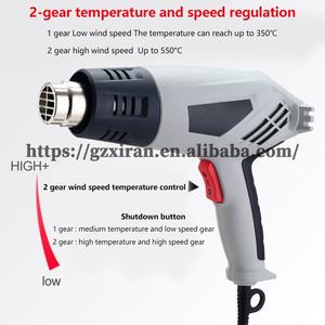 Industrial 2000W 2 Gear Temperatures Settings Multifunction Electric <strong>Heating</strong> Hot Air <strong>Gun</strong> With Nozzle Attachments Power Tool - Product Image 4