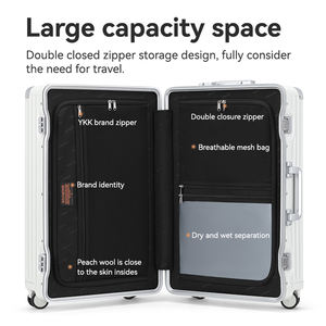 Equipaje de tamaño mediano Hardshell PC Maleta con marco de aluminio Negro Equipaje de mano para un viaje de corta duración - Product Image 3