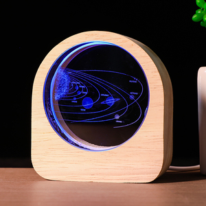 Esfera de Cristal <span class=keywords><strong>con</strong></span> Grabado Láser 3D Personalizado, Diseño de Animales, Luna, <span class=keywords><strong>Sol</strong></span>, Galaxia, Luz Nocturna Luminosa, Decoración Creativa para Escritorio - Product Image 2