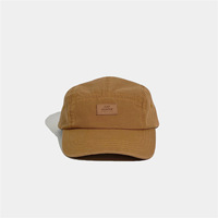 Goedkope 5 Panel Hoed, Outdoor Sport Pet Hoed, Kamp Snapback Hoed Ongestructureerd 5 Paneel Hoed Met Lederen Patch