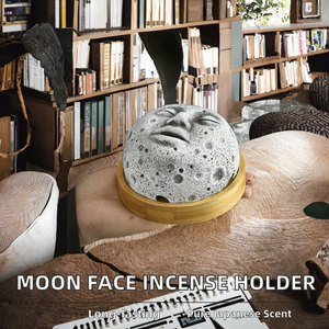 Bebon Durable Cement Japanese <b>Incense</b> Moon Face Shape Burner & <b>Incense</b> <b>Stick</b> <b>Holder</b> All-Season Cone <b>Incense</b> - Product Image 2