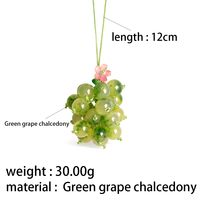 Niedlicher handgefertigter Glas-Trauben-Glocken-Blumen-Taschenanhänger mit geflochtenem Seil, handgeknüpfter süßer Harz-Blumen-Schlüsselanhänger
