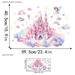 Yanxi 3D Castle Fairy Wall Sticker Self Adhesive PVC UV Resistant Home Decor for Baby Girl Kids <strong>Room</strong> - Product Image 4