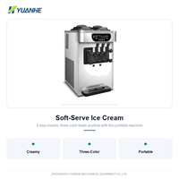 Machine à glace molle 3 saveurs à prix d'usine avec pompe à moteur, haute productivité, pour usage commercial