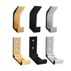 Left Steel Aluminum Alloy <b>Wall</b> <b>Hook</b> Foldable Minimalist Single Coat <b>Hook</b> Rectangle Shape <b>Wall</b> Mounted Type - Product Image 1