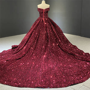 <strong>Women</strong> Sexy <strong>Sequined</strong> Crop <strong>Top</strong> Natural Waist Ball Gown Evening Party Elegant Dress Big Tail - Product Image 5
