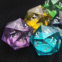 Résine géante de 55mm Quicksand D20 RPG dés simples 20 faces Dnd dés à noyau liquide polyédrique