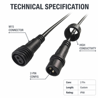 Connecteur étanche M15 personnalisé IP67/IP68 pour câble électrique d'assemblage de lumière LED, fabriqué en Chine