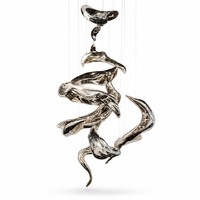 Sculpture Miroir Suspendue en Résine en Gros, Statue Artistique Goutte d'Eau, Durable, Commande en Gros, Décoration Commerciale pour Hall d'Hôtel
