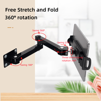 Support mural pour tablette en alliage d'aluminium OEM avec bras flexible, rotation à 360 degrés, support mural pliable pour tablette, pour téléphone