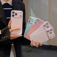 Coque de luxe en PU, TPU et PC effet litchi pour iPhone 17 Pro Max, 16, 15 Pro Max – Protection d'objectif photo avec grande fenêtre