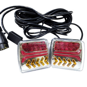 Kit d'éclairage magnétique 12V pour <span class=keywords><strong>remorque</strong></span> avec câble <span class=keywords><strong>de</strong></span> <span class=keywords><strong>7</strong></span>,5 m, prise <span class=keywords><strong>7</strong></span> <span class=keywords><strong>broches</strong></span>, feux arrière LED, feux stop, clignotants, éclairage <span class=keywords><strong>de</strong></span> plaque d'immatriculation, feux <span class=keywords><strong>de</strong></span> <span class=keywords><strong>recul</strong></span>, étanche - Product Image 3